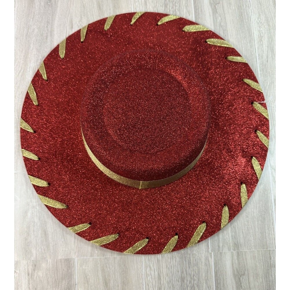 Disney Store Toy Story Jesse Hat Red Gold Glitter One Size Halloween Costume NWT